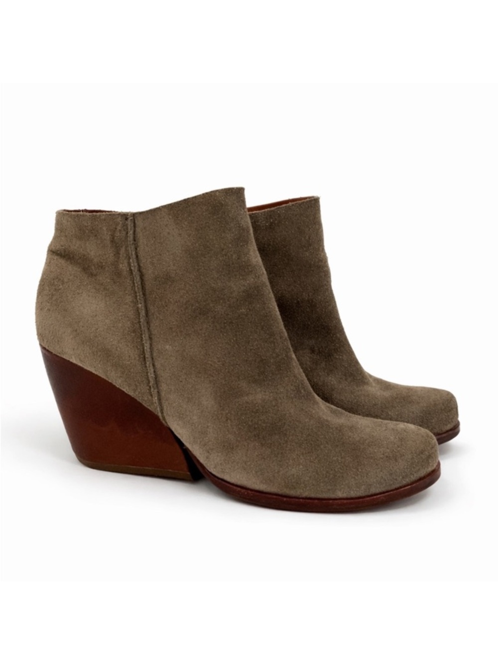 Kork Ease 7.5 Natalya Booties wedge Suede Taupe 0390 medium tan